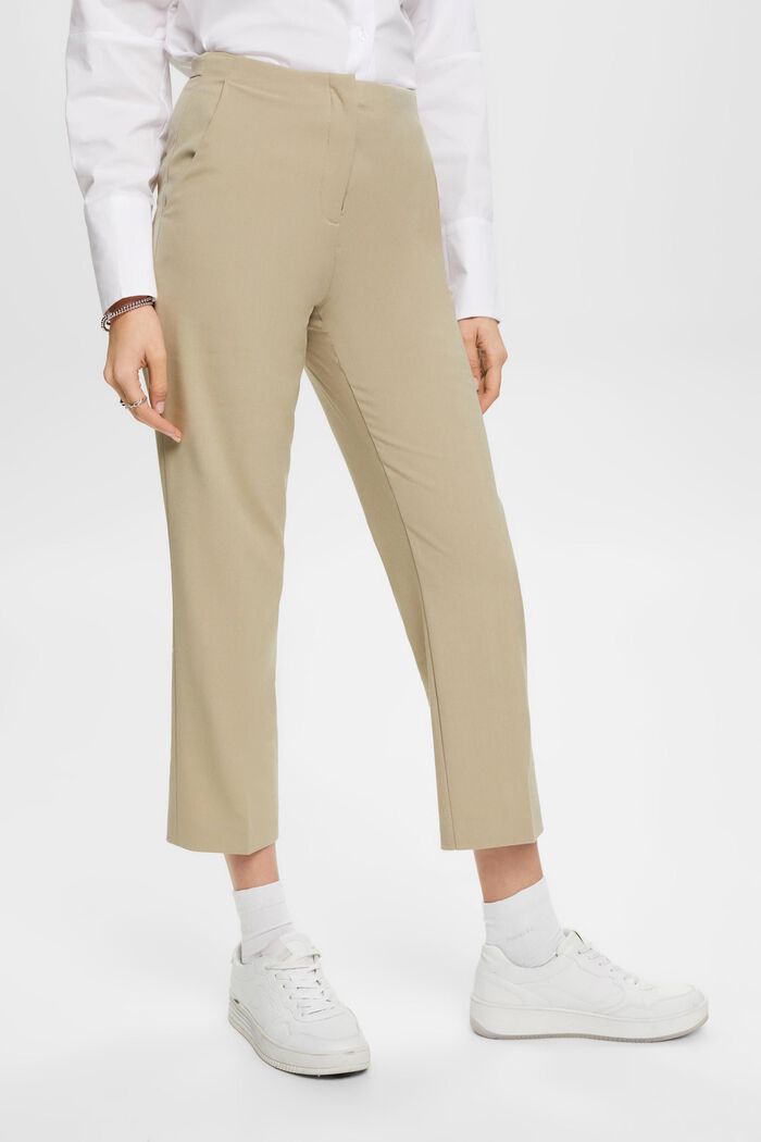 Cropped business pantalon, DUSTY GREEN, detail image number 0