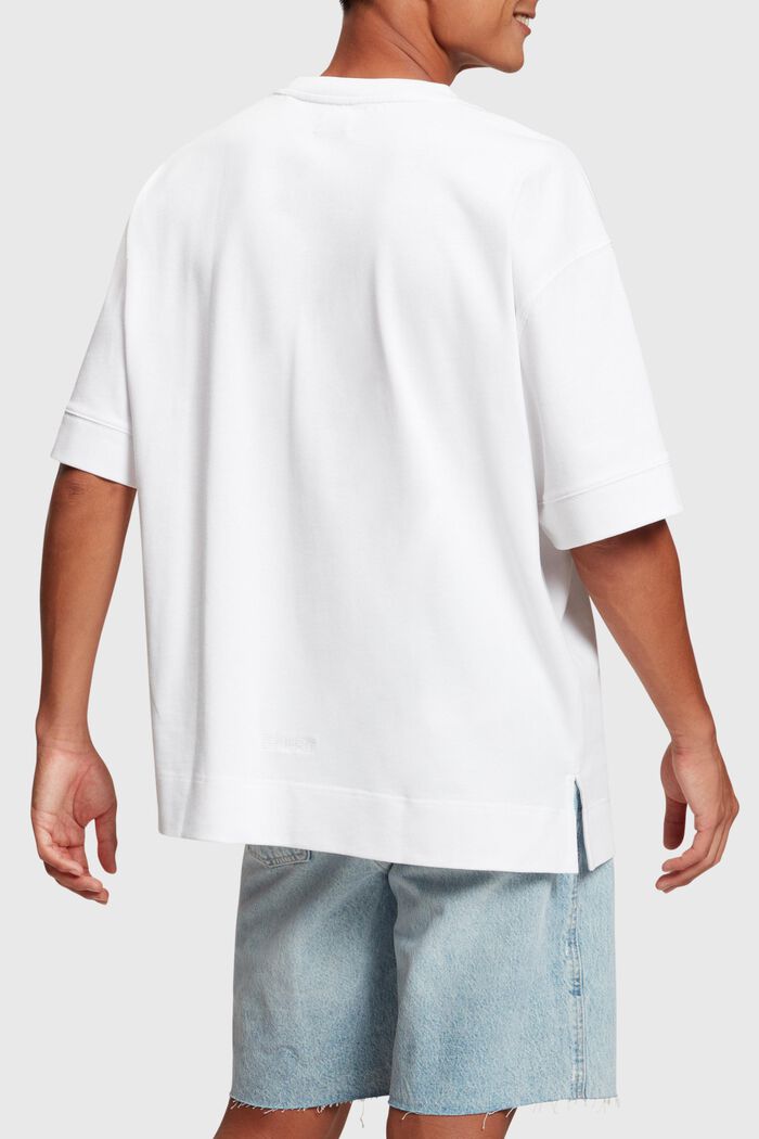 T-shirt met indigo Denim Not Denim placementprint, WHITE, detail image number 2