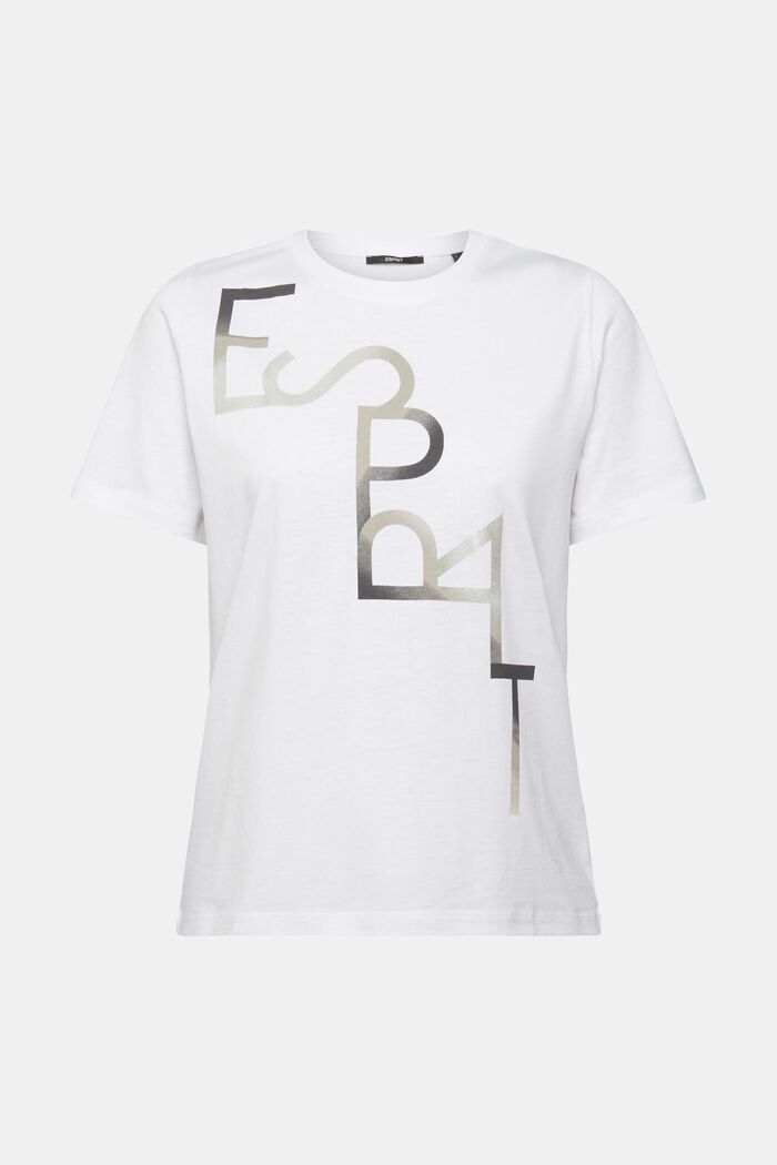T-shirt met logo, TENCEL™-mix, NEW WHITE, detail image number 2