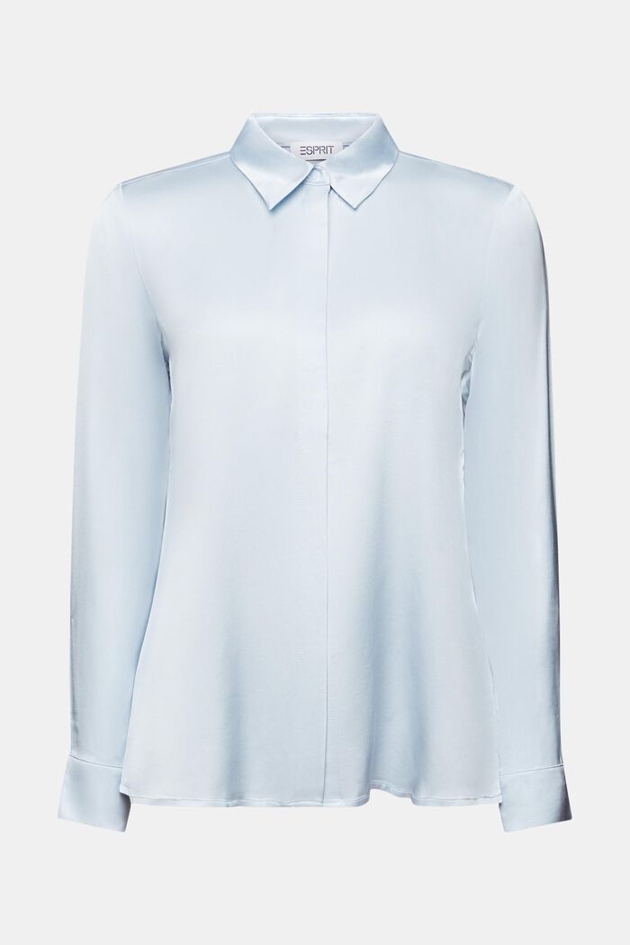 Satijnen blouse met lange mouwen, LIGHT BLUE, detail image number 6