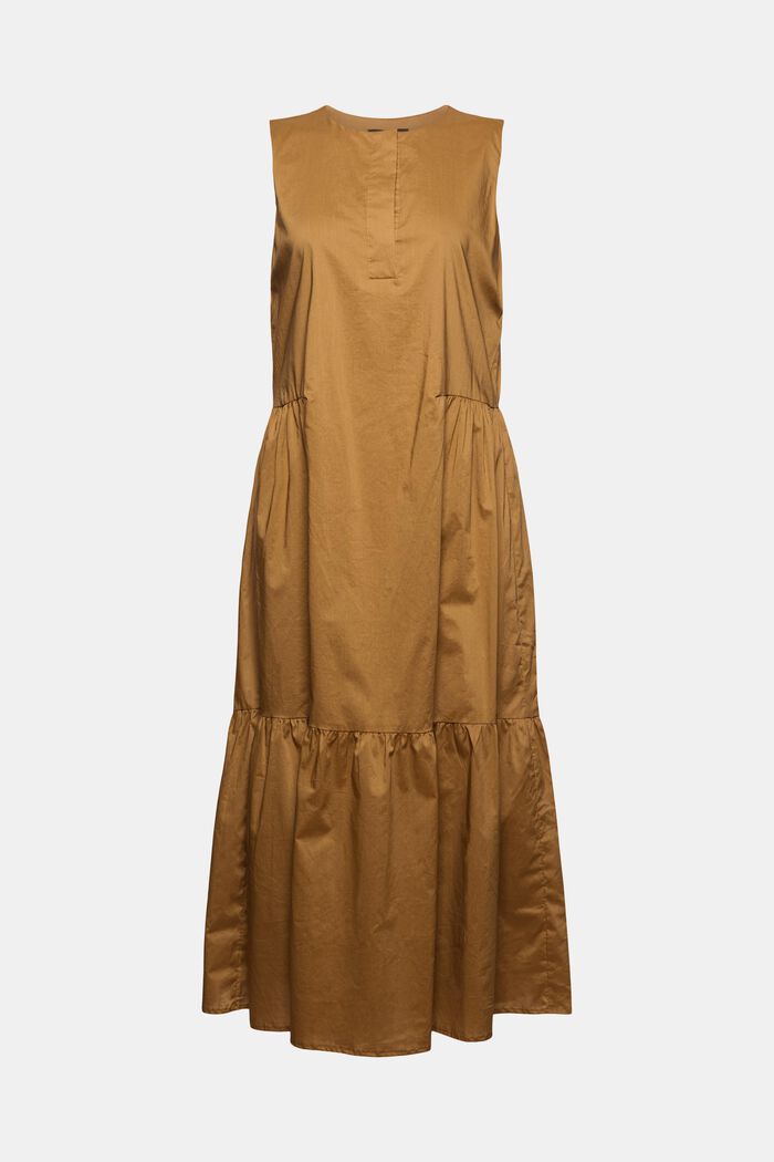 Mouwloze katoenen midi-jurk met volant, BARK, detail image number 7