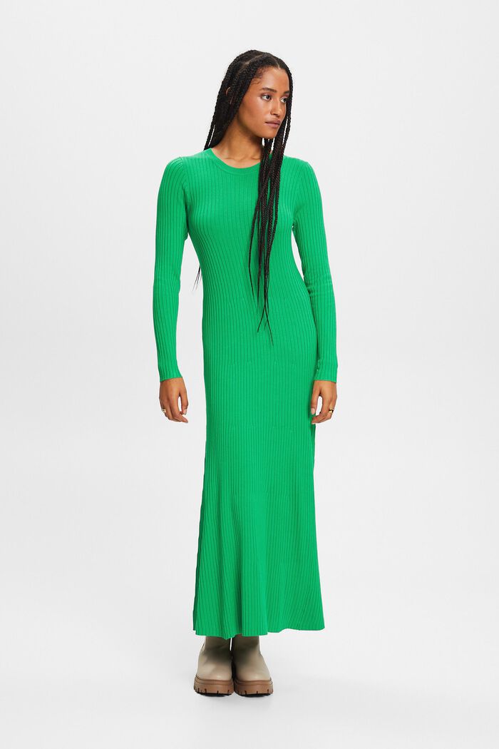 Maxi-jurk van ribbreisel, GREEN, detail image number 0
