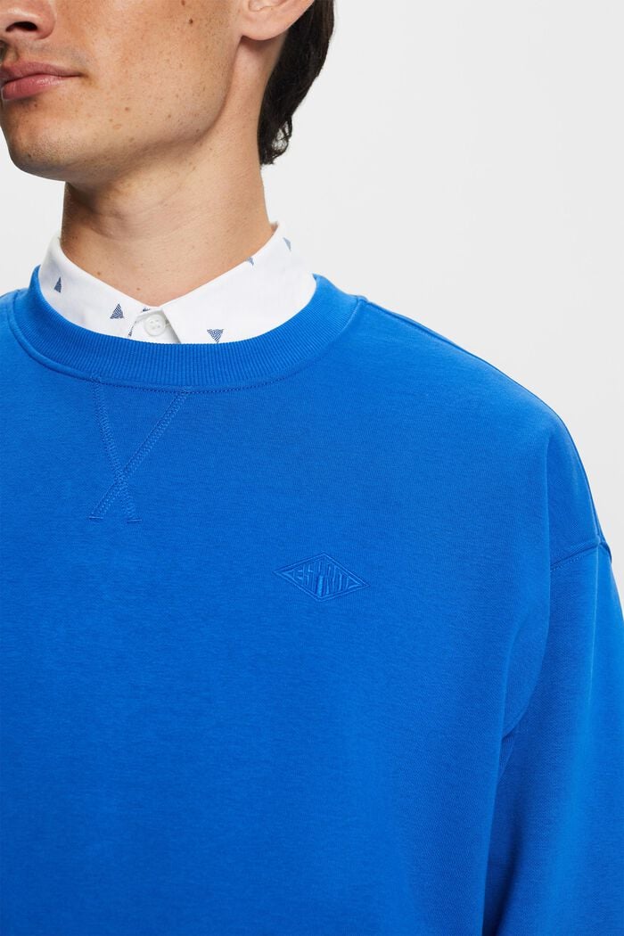 Sweatshirt met logoborduursel, BRIGHT BLUE, detail image number 2