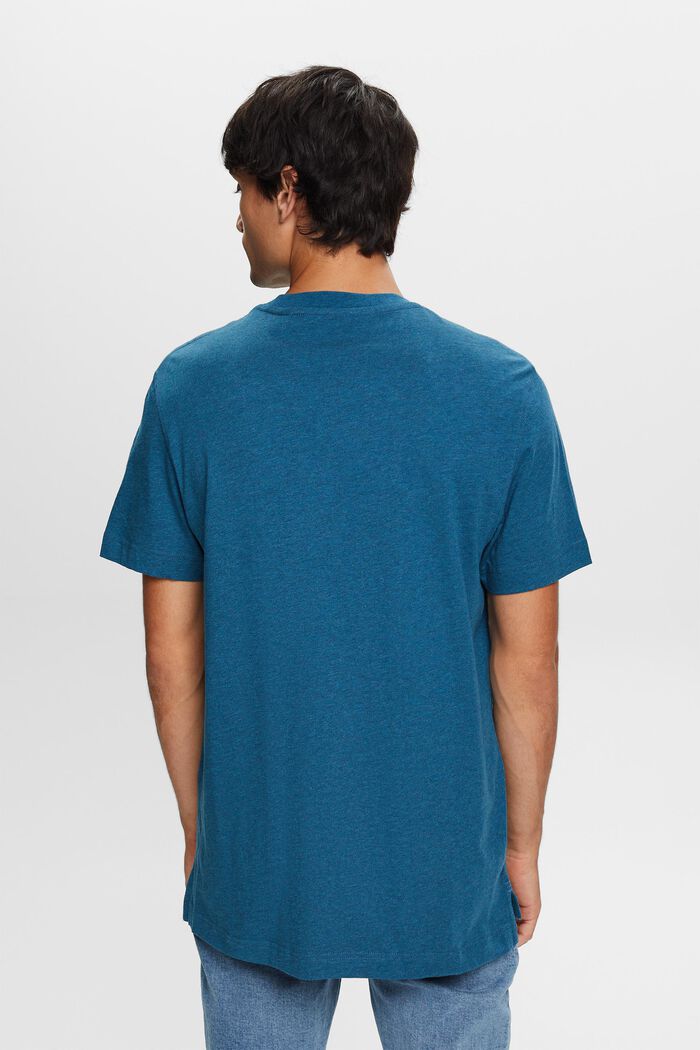 T-shirt met ronde hals, 100% katoen, GREY BLUE, detail image number 3