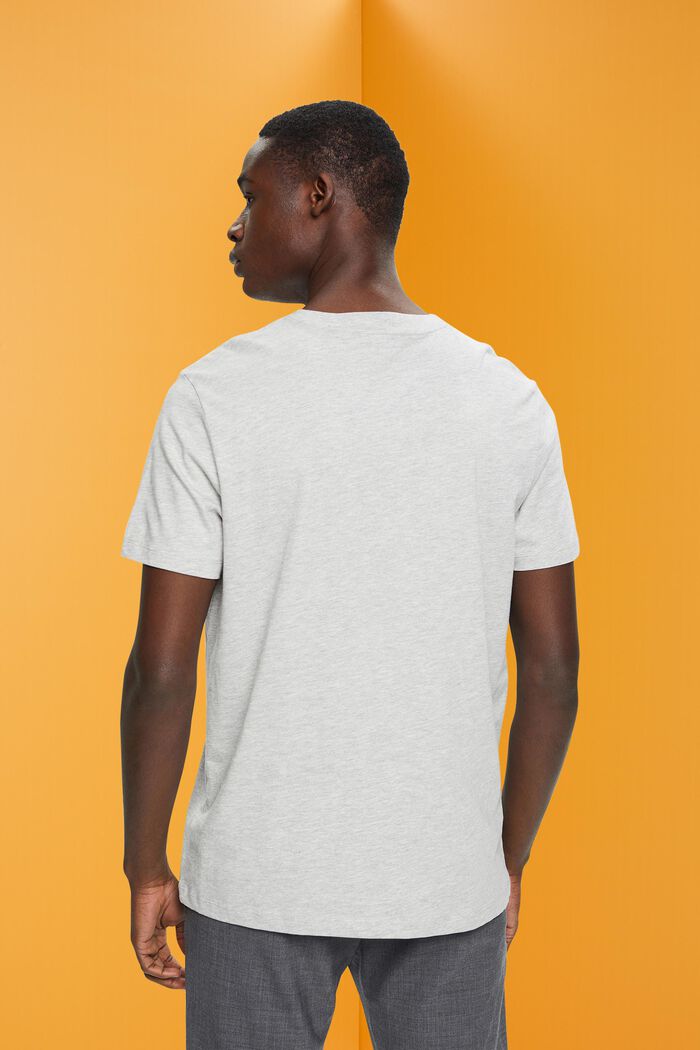 Slim fit shirt met print op de voorkant, LIGHT GREY, detail image number 3