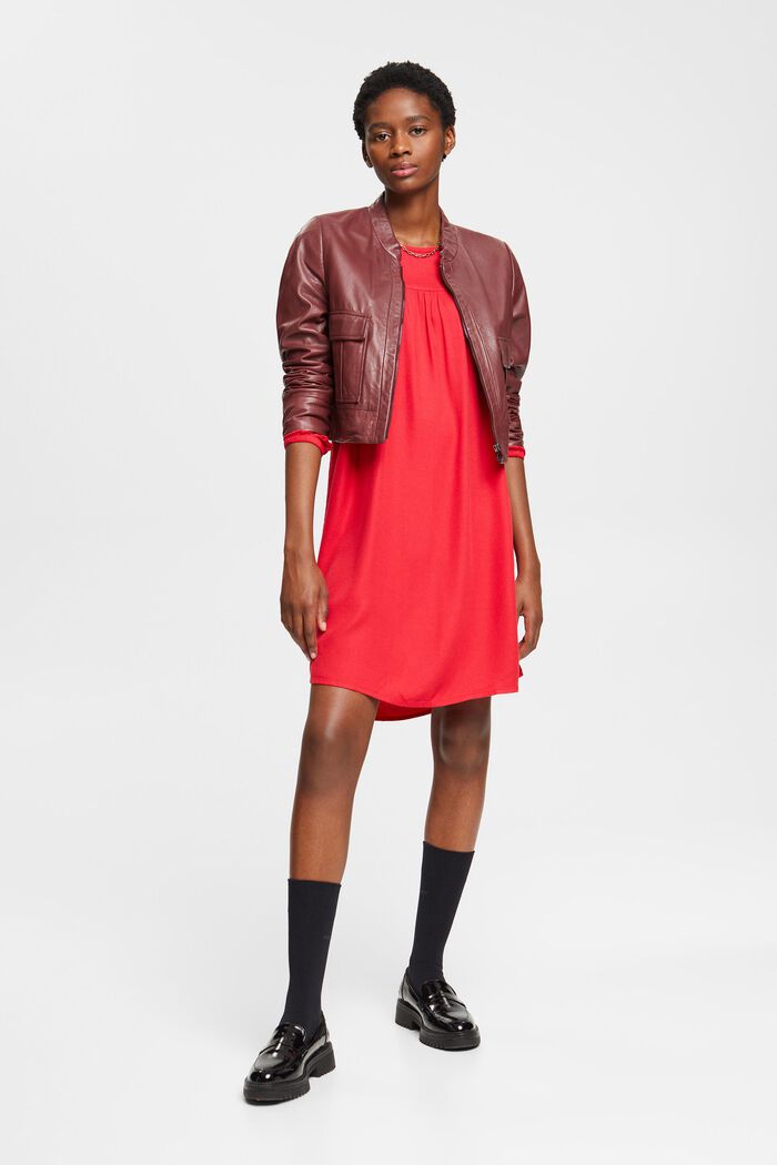 Mini-jurk, LENZING™ ECOVERO™, DARK RED, detail image number 0