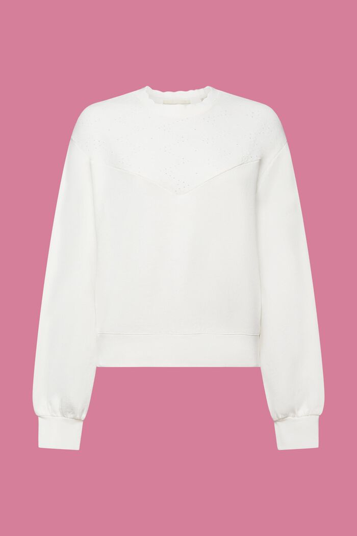 Sweatshirt met borduursels, OFF WHITE, detail image number 7