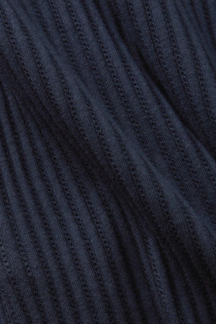 Opengewerkte jersey longsleeve met motief, NAVY, detail image number 5