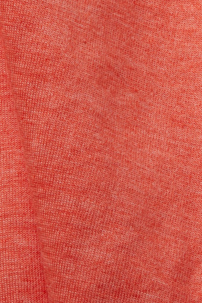 CURVY T-shirt met bloemige paspels, TENCEL™, ORANGE RED, detail image number 1