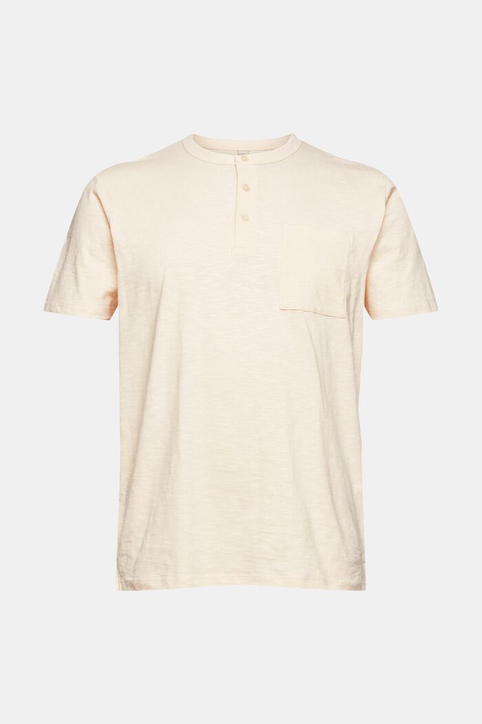 Jersey T-shirt met knopen, CREAM BEIGE, detail image number 0