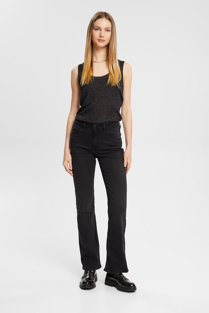 Bootcut jeans met middelhoge taille, BLACK DARK WASHED, detail image number 4
