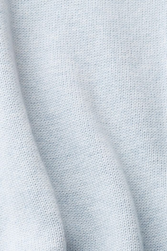 Gebreide trui van duurzaam katoen, PASTEL BLUE, detail image number 4