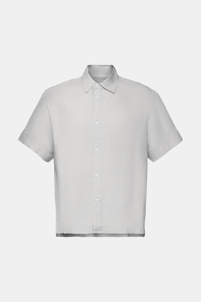 Shirt met korte mouwen, linnenmix, LIGHT GREY, detail image number 5