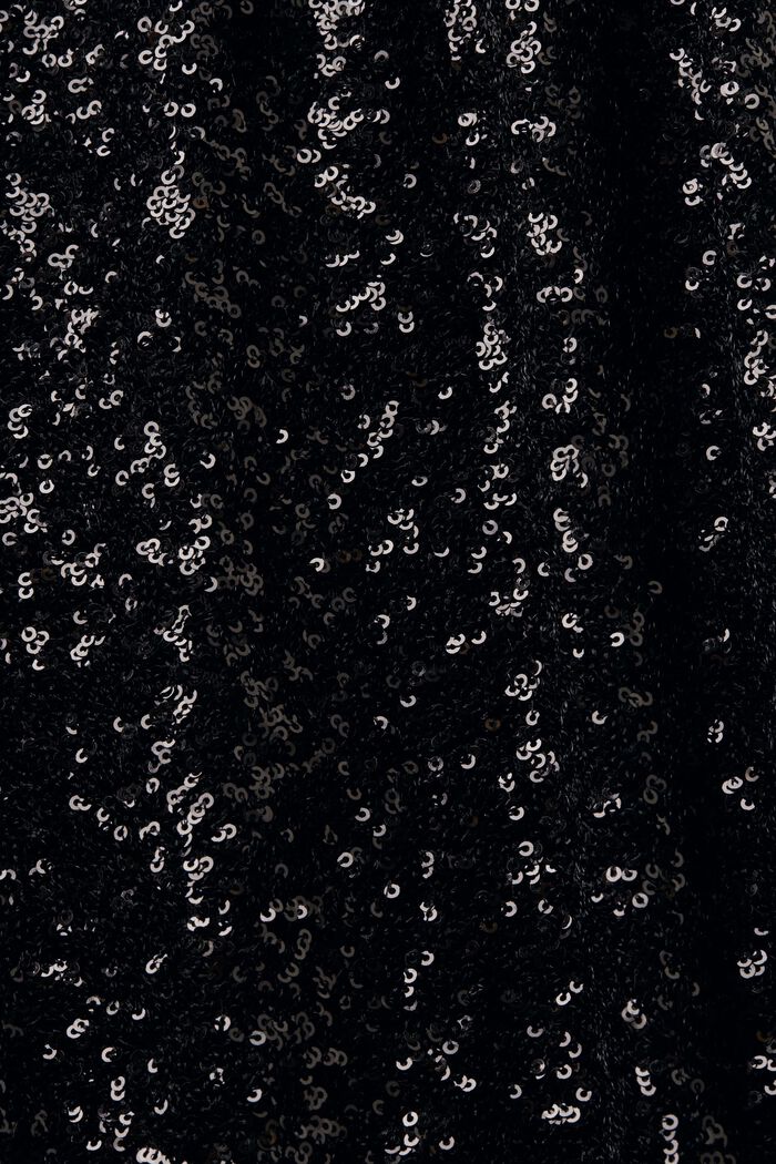 Mouwloze neckholder midi-jurk met pailletjes, BLACK, detail image number 6