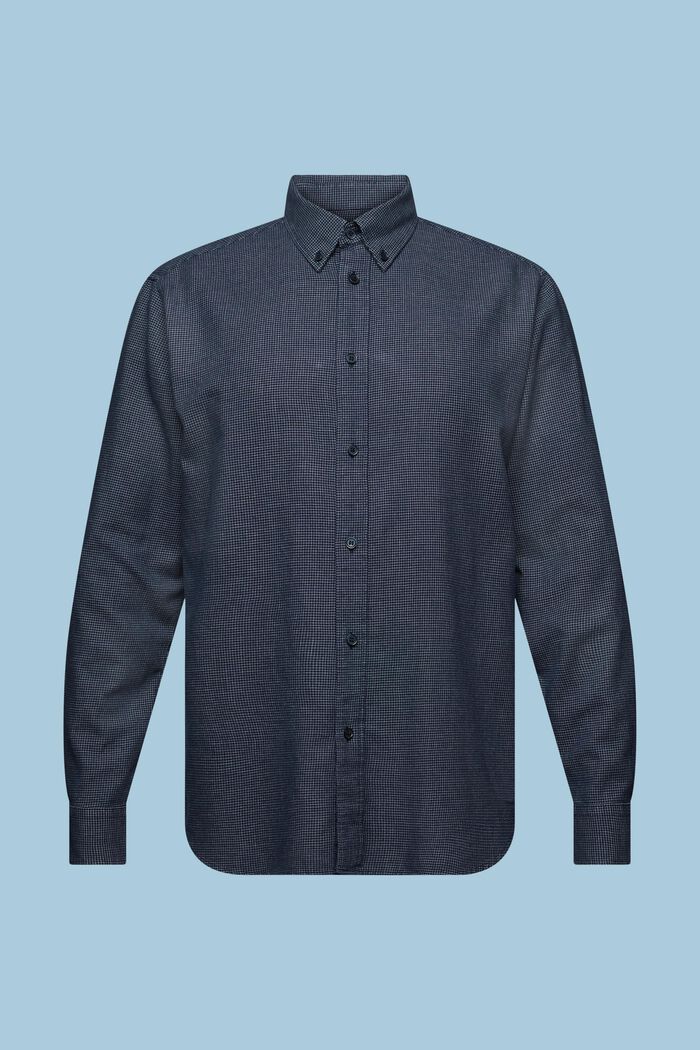 Regular fit-overhemd met ruitjes van katoen, NAVY, detail image number 6
