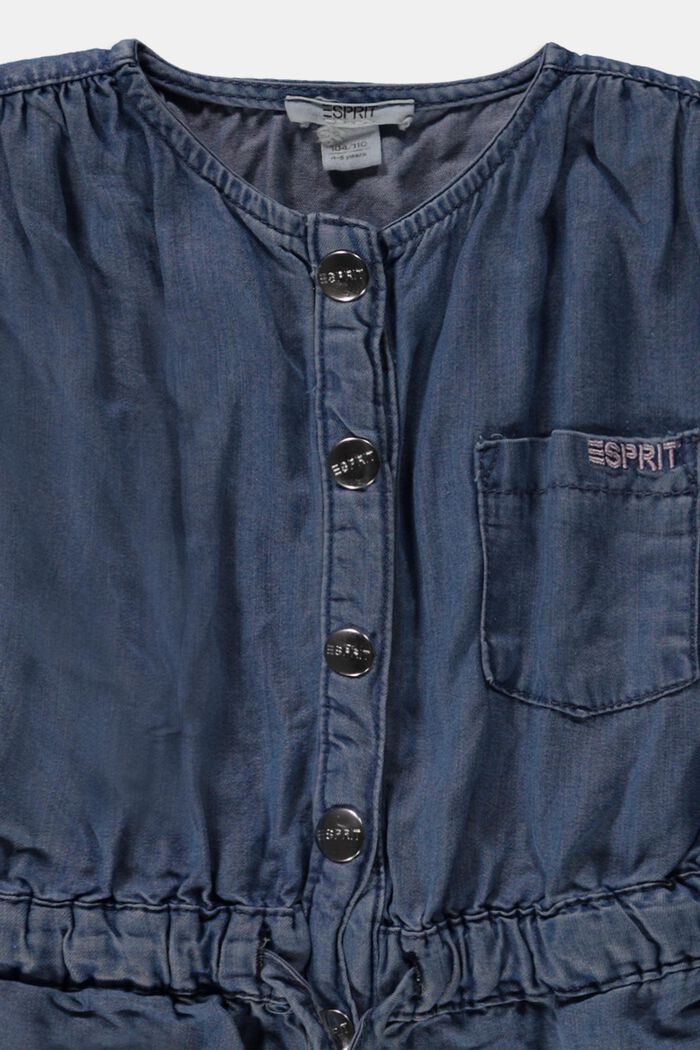 Korte jumpsuit van denim, BLUE LIGHT WASHED, detail image number 2