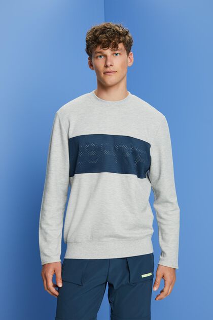 Fleece sweatshirt met mesh logo