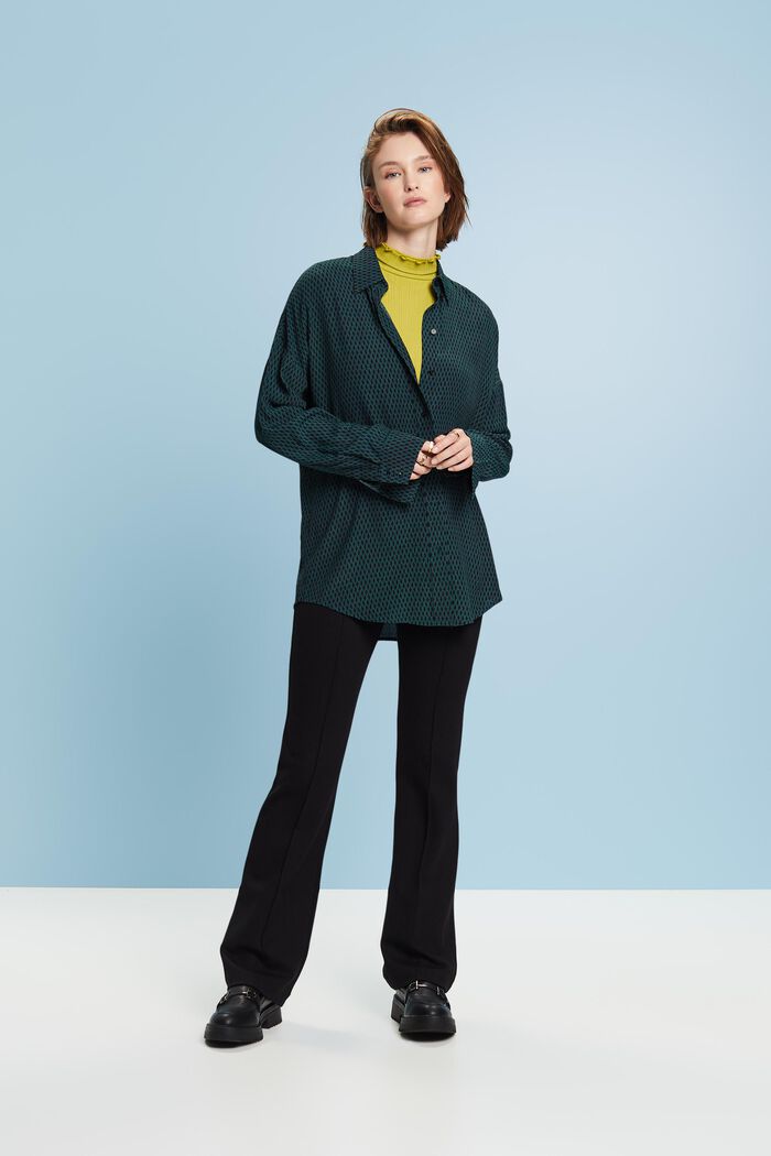 Buttondown-overhemd met print, EMERALD GREEN, detail image number 0
