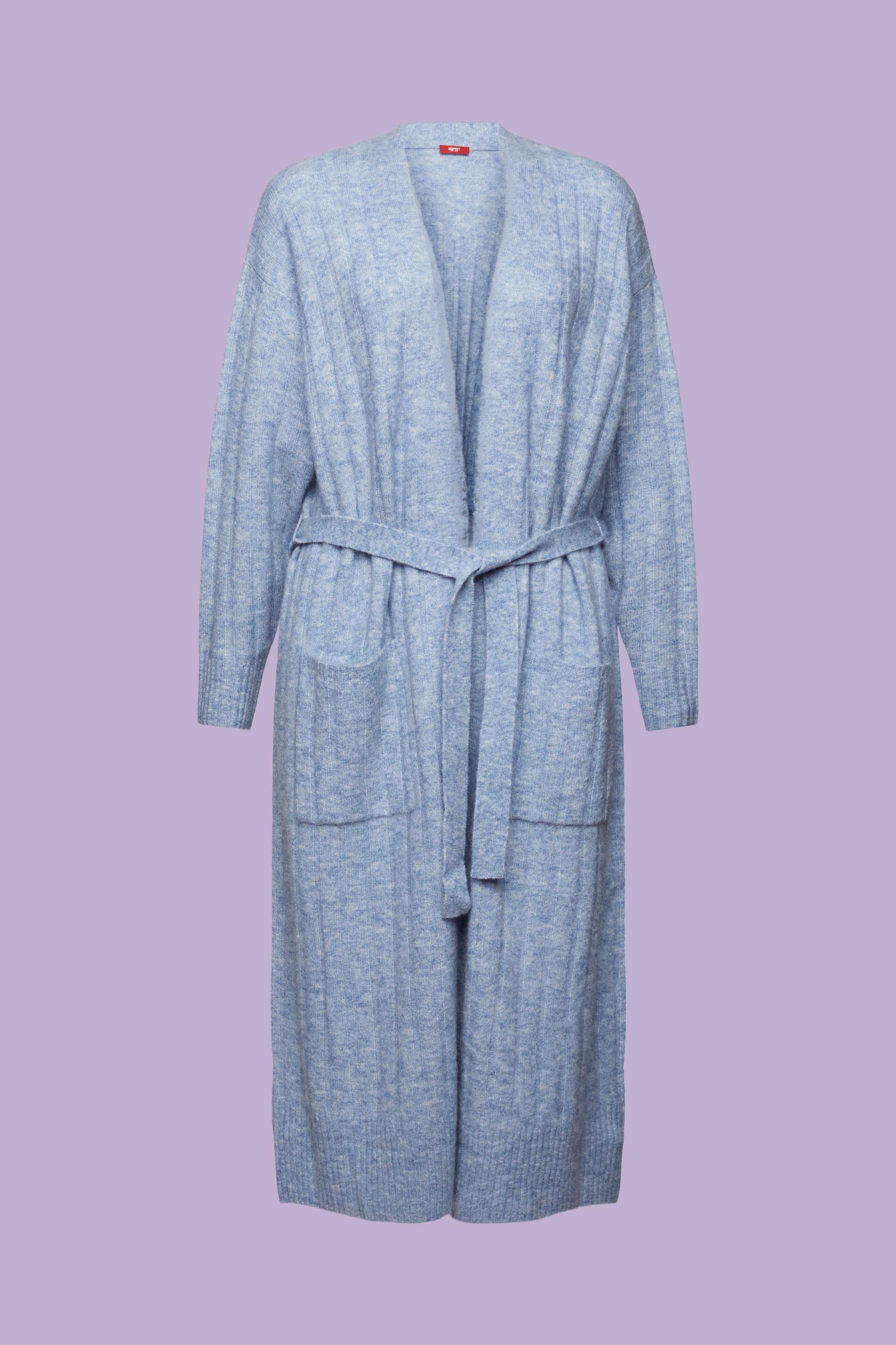 Blauw Stijlvolle Cardigan van Luxe Mohair en Wol voor de Ultieme Comfortabele Look op Koele Dagen