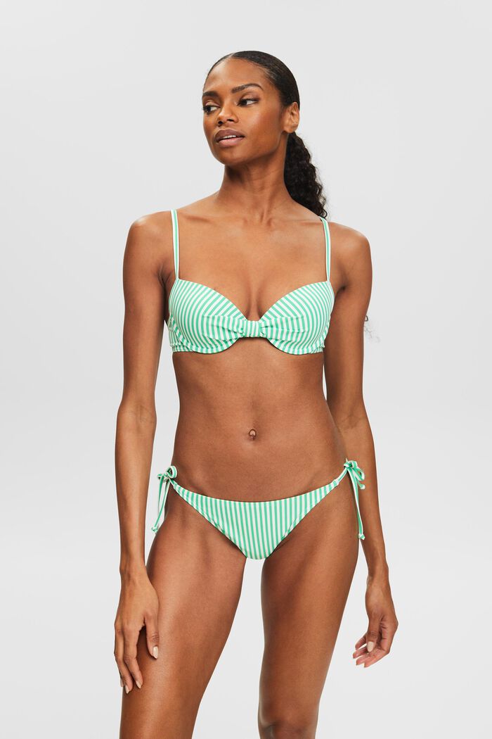 Gestreepte, gewatteerde bikinitop, GREEN, detail image number 0