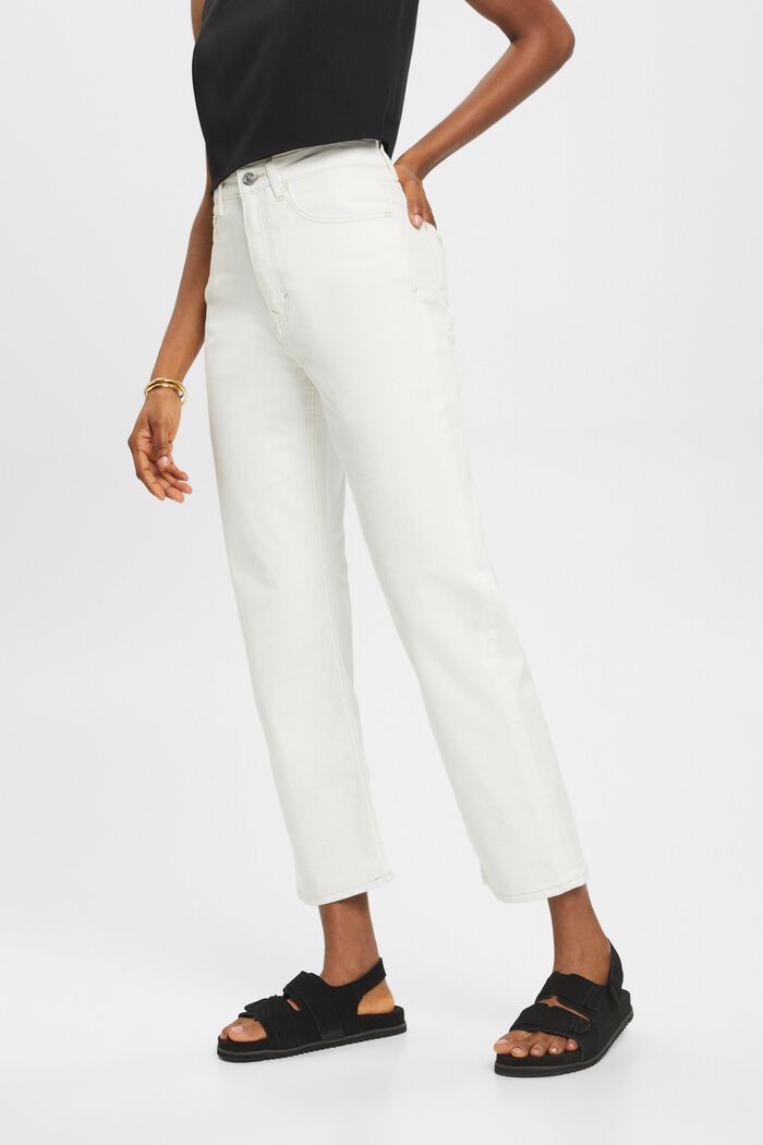 Cropped jeans met rechte pijpen, WHITE, detail image number 0