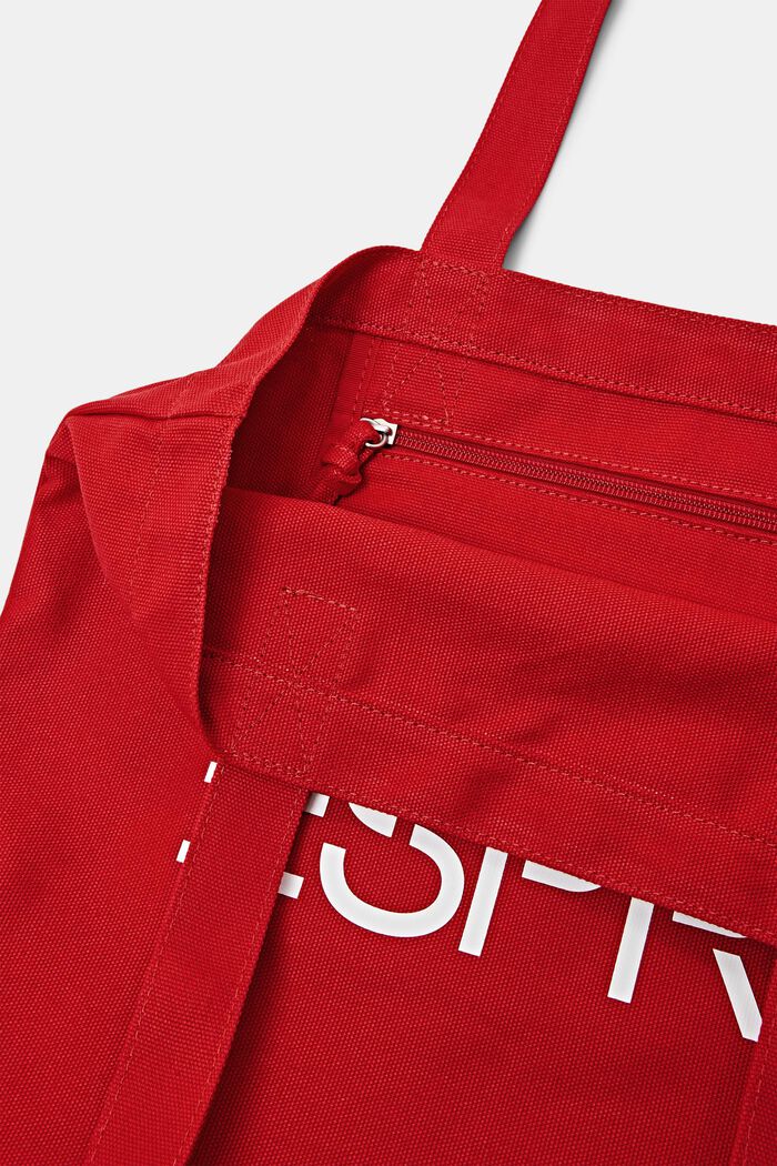 Canvas tote bag met logo, DARK RED, detail image number 1