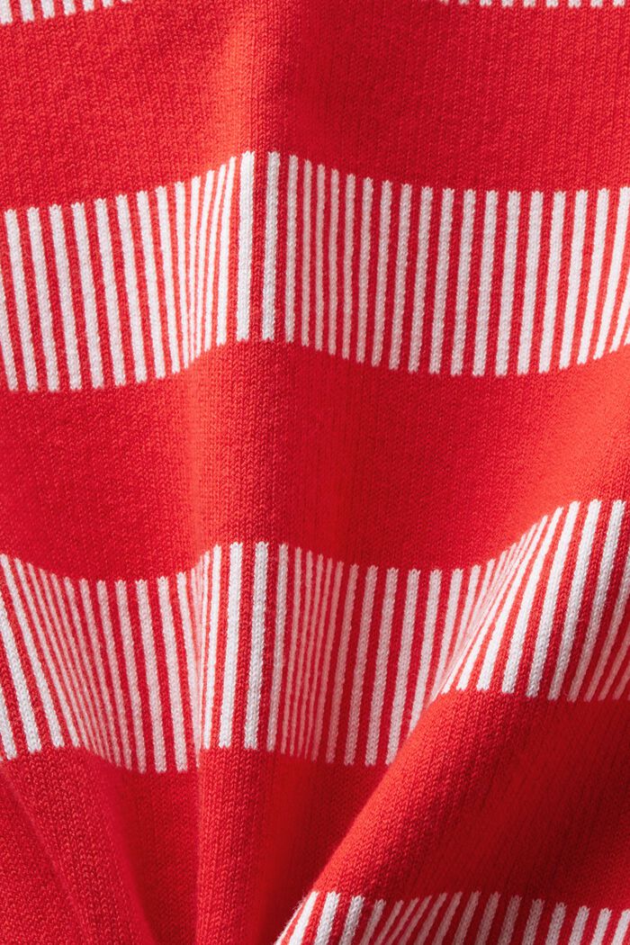 Cropped, gebreid jacquard vest met strepen, RED, detail image number 5
