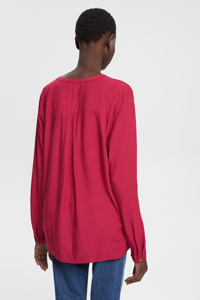 Henley blouse, LENZING™ ECOVERO™, CHERRY RED, detail image number 3