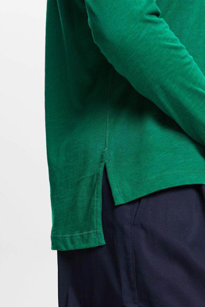 Jersey longsleeve, 100% katoen, DARK GREEN, detail image number 2