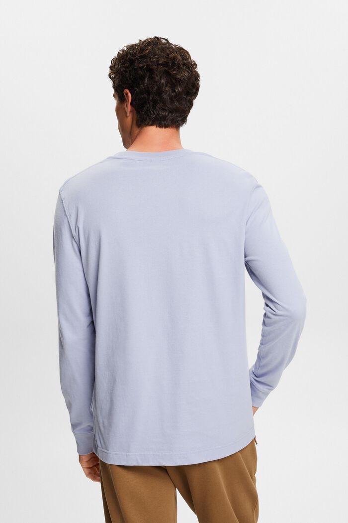 T-shirt met lange mouwen en ronde hals, LIGHT BLUE LAVENDER, detail image number 4