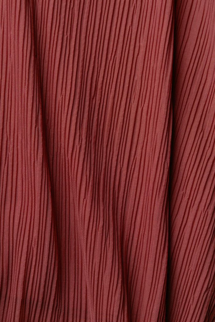 Geplooide mesh top, BORDEAUX RED, detail image number 5