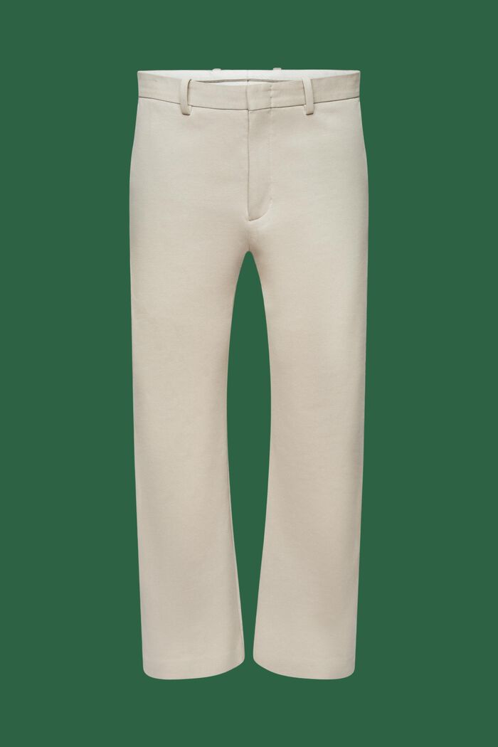 Jersey broek van piqué, BEIGE, detail image number 7