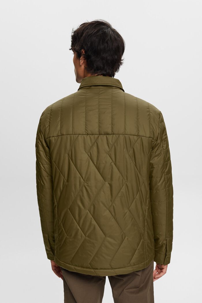 Gerecycled: gewatteerde lichte jas, DARK KHAKI, detail image number 3