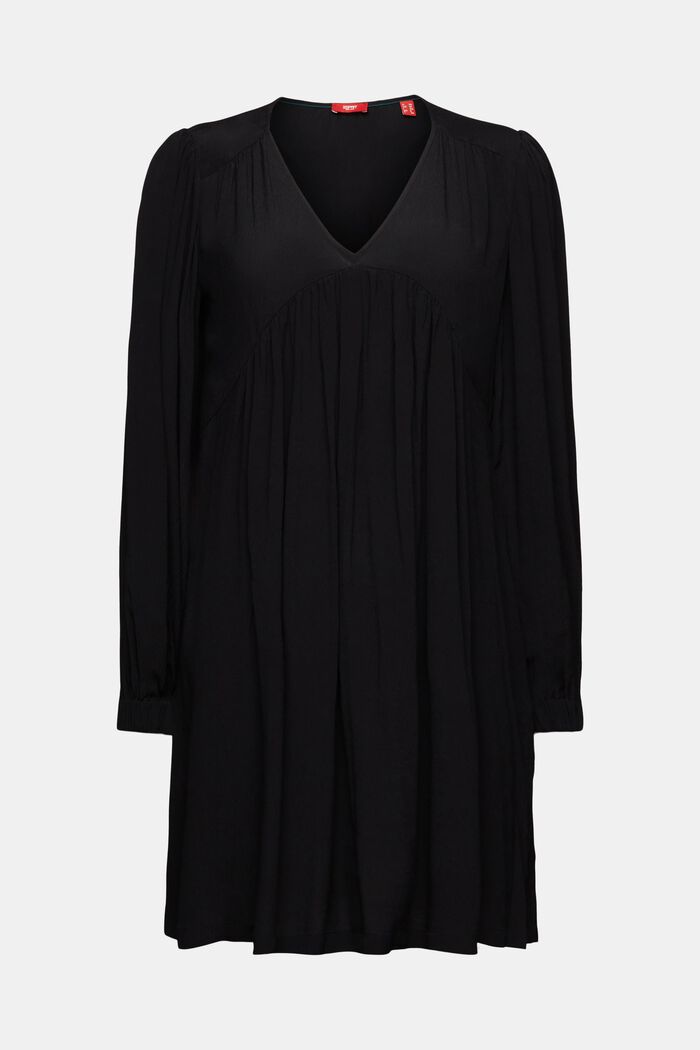 Chiffon mini-jurk met crinkles, BLACK, detail image number 6