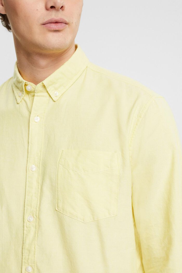 Overhemd met buttondownkraag, BRIGHT YELLOW, detail image number 0