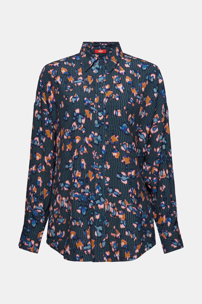 Buttondown-overhemd met print, TEAL BLUE, detail image number 6