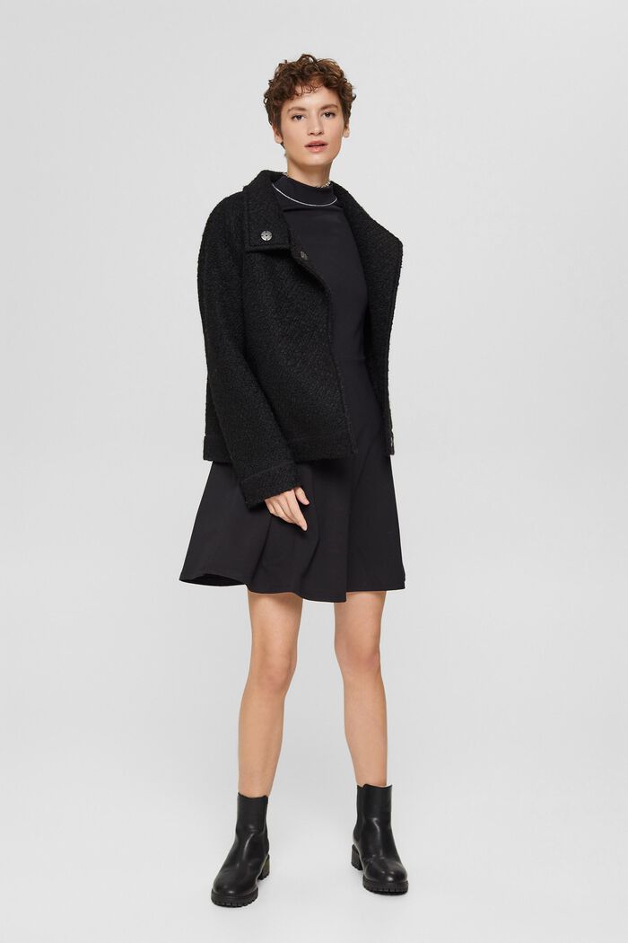 Mini-jurk van puntojersey, LENZING™ ECOVERO™, BLACK, detail image number 1