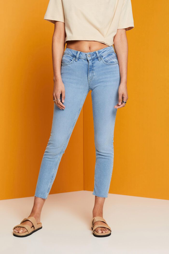 Slim fit jeans met middelhoge taille, BLUE LIGHT WASHED, detail image number 0