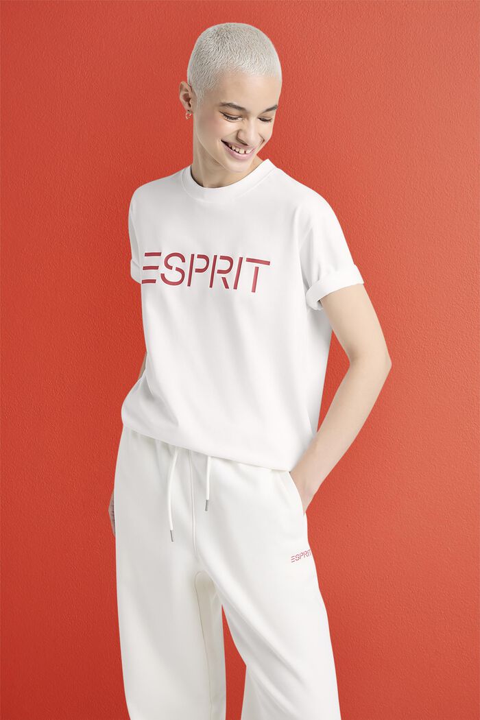 Uniseks T-shirt van katoen-jersey met logo, OFF WHITE, detail image number 0