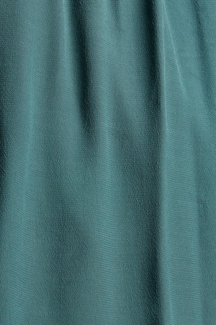 Henley blouse met ruches, LENZING™ ECOVERO™, TEAL BLUE, detail image number 4