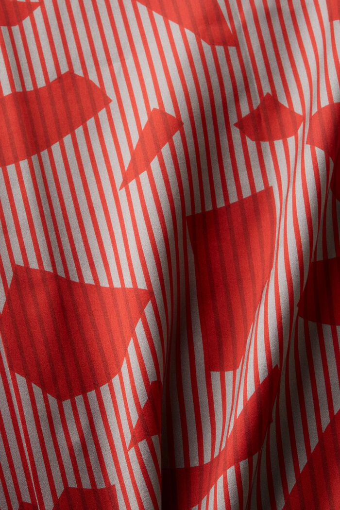 Zijden overhemd met knoopsluiting en print, DARK RED, detail image number 5