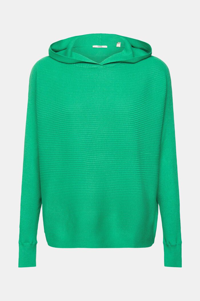 Geribde hoodie van gerecycled materiaal, LIGHT GREEN, detail image number 5