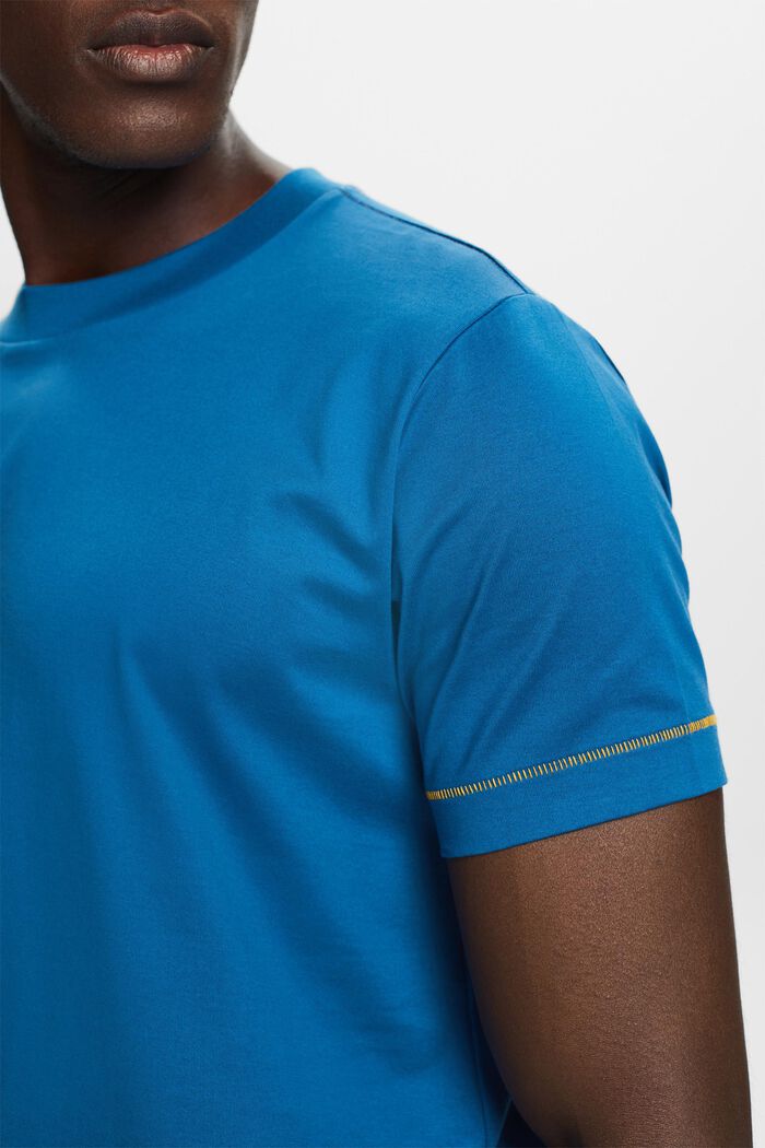 Jersey T-shirt met ronde hals, 100% katoen, DARK BLUE, detail image number 2