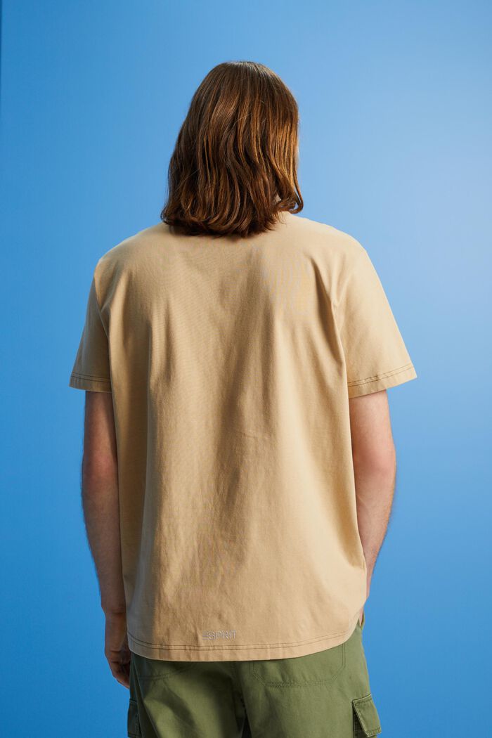 Katoenen T-shirt met dolfijnenprint, SAND, detail image number 3