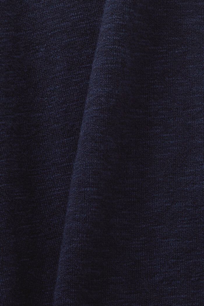 Sweater van katoen en linnen met ronde hals, NAVY, detail image number 4