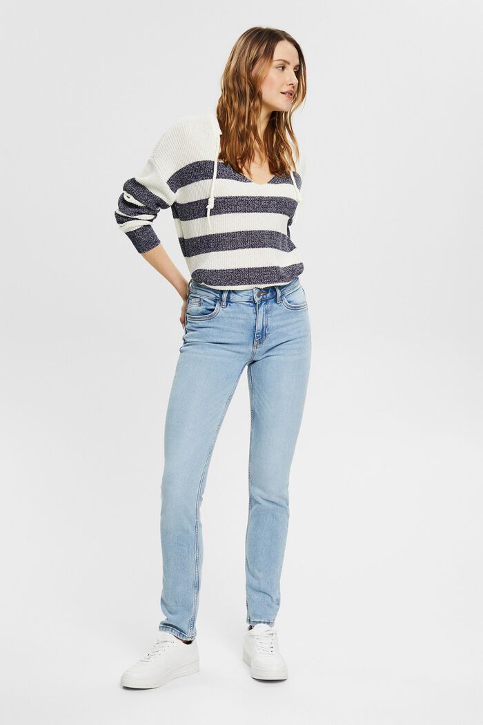 Katoenen jeans met comfortabele stretch, BLUE LIGHT WASHED, detail image number 1