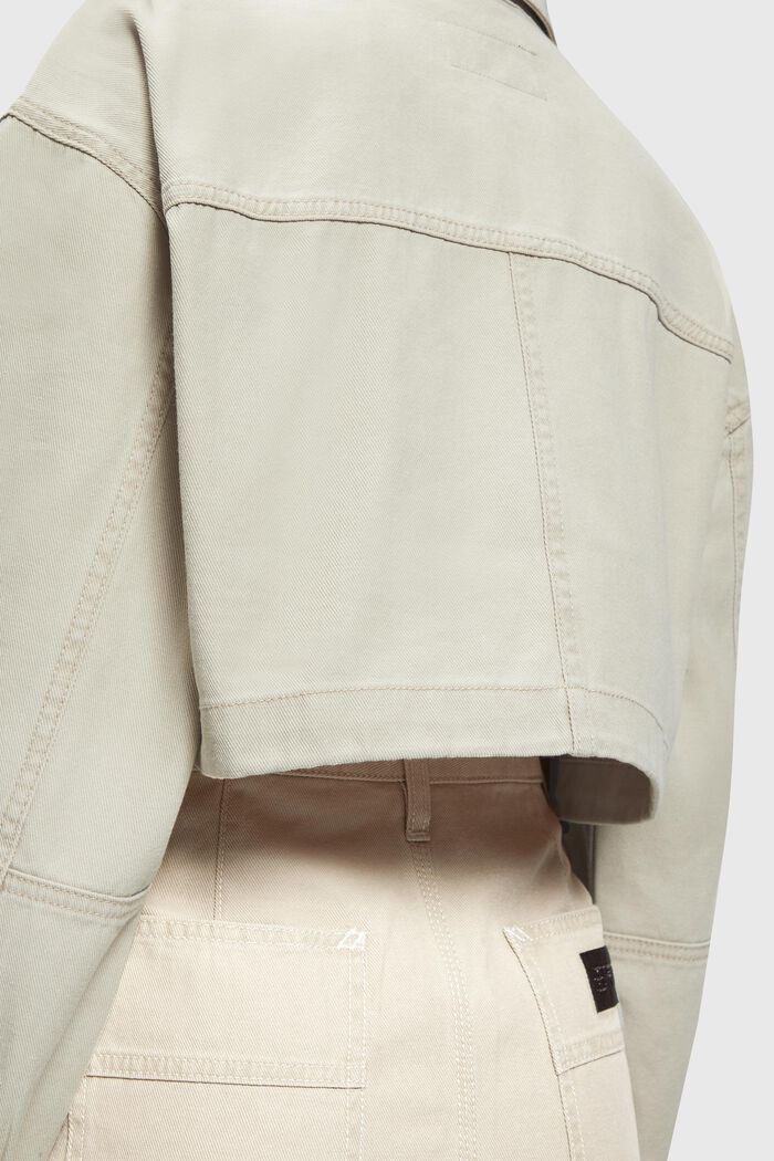 Cropped trucker jacket, NEW SAND, detail image number 3