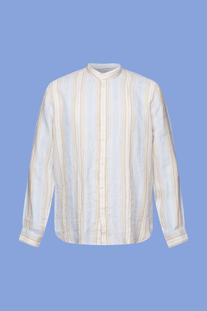 Gestreept shirt, 100% linnen, SAND, detail image number 5