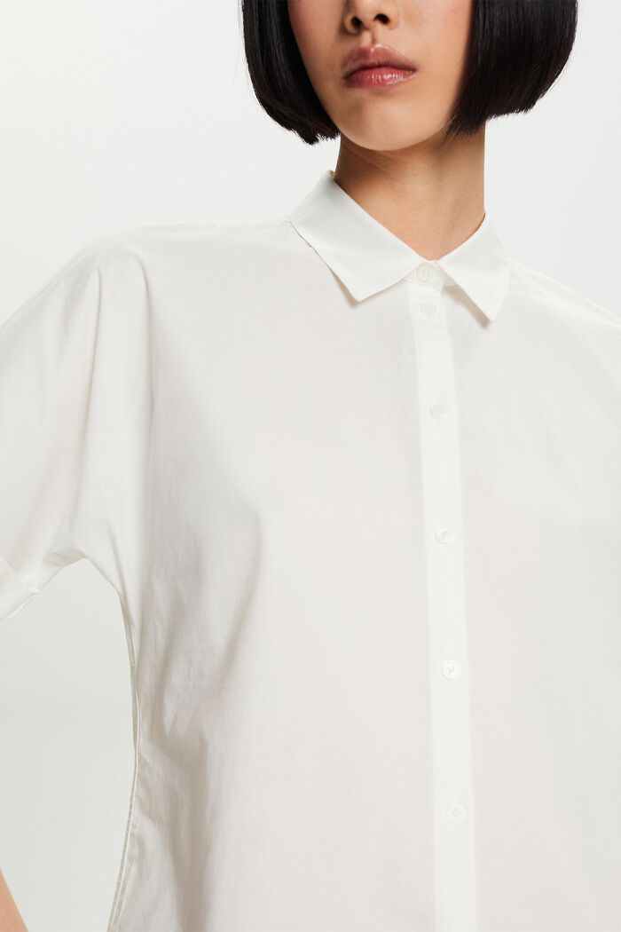 Overhemd met korte mouwen van katoen-popeline, OFF WHITE, detail image number 4
