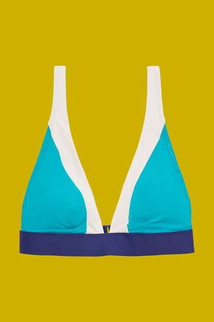 Gewatteerde bikinitop met beugels in colour block-design